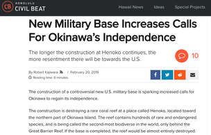 Rob Kajiwara Honolulu Civil Beat Okinawa independence new military base