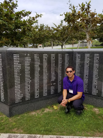 Rob Kajiwara at the Okinawa Peace Memorial Museum