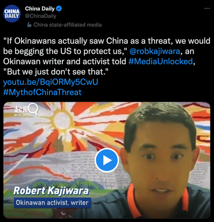 China Daily Rob Kajiwara Okinawa tweet
