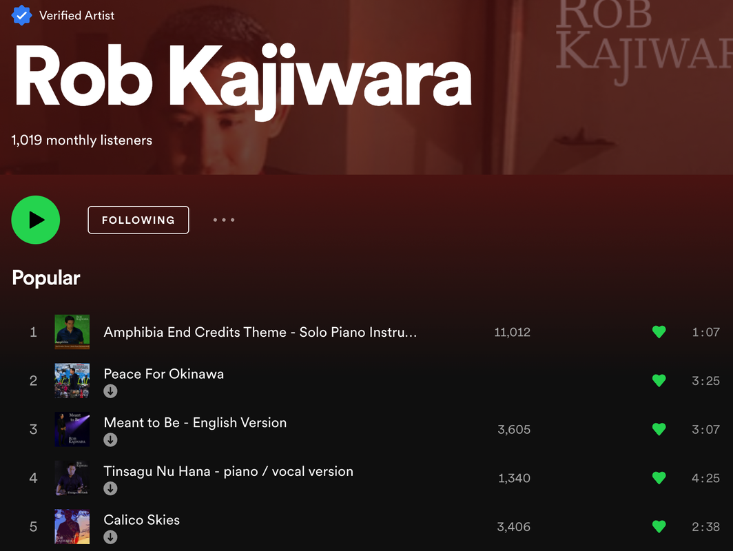 Rob Kajiwara music Spotify